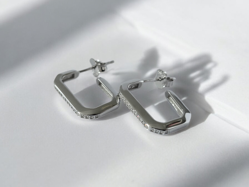 Kolczyki prostokątne srebrne
