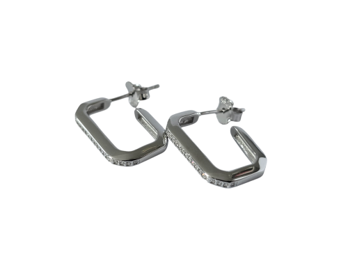 Kolczyki prostokątne srebrne