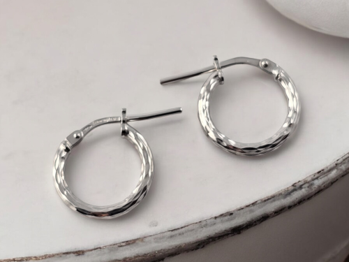 Kolczyki Kółeczka Frezowane srebrne