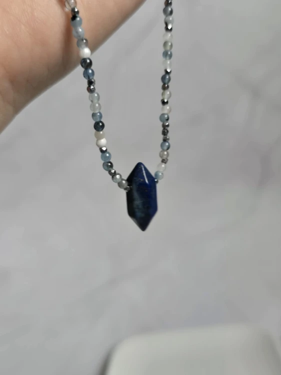 Naszyjnik z lapis lazuli i akwamarynu - MĄDROŚĆ I CZYSTOŚĆ UMYSŁU