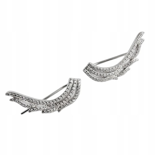 NAUSZNICE KOLCZYKI 2 SZTUKI Z CYRKONIAMI SREBRO 925 SREBRNE