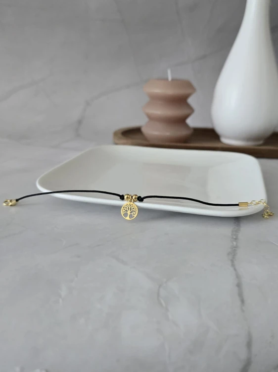 Bransoletka na sznurku z drzewkiem