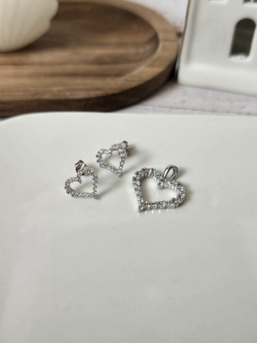 Komplet Serca z Cyrkoniami