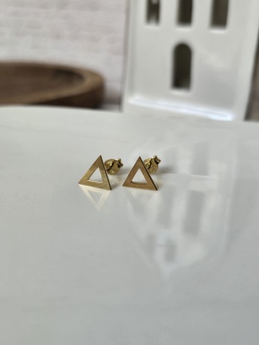 Kolczyki trójkąty złocone