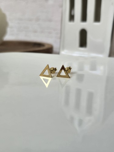 Kolczyki trójkąty złocone