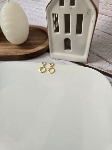 Kolczyki złocone z kółeczkiem