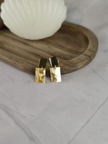 Kolczyki prostokąty złocone