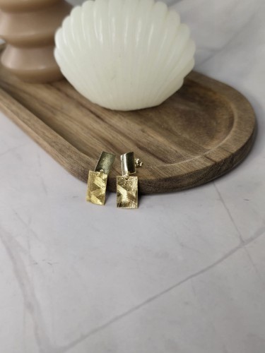 Kolczyki prostokąty złocone