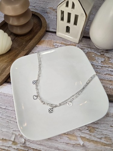 Naszyjnik szczęście i miłość - serce i koniczynka