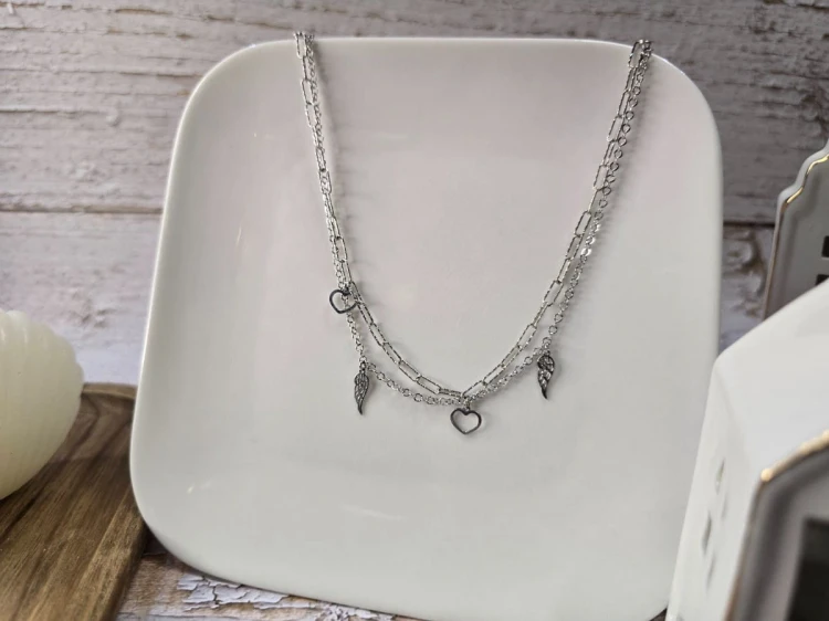 Naszyjnik wolność i miłość - serce i skrzydło