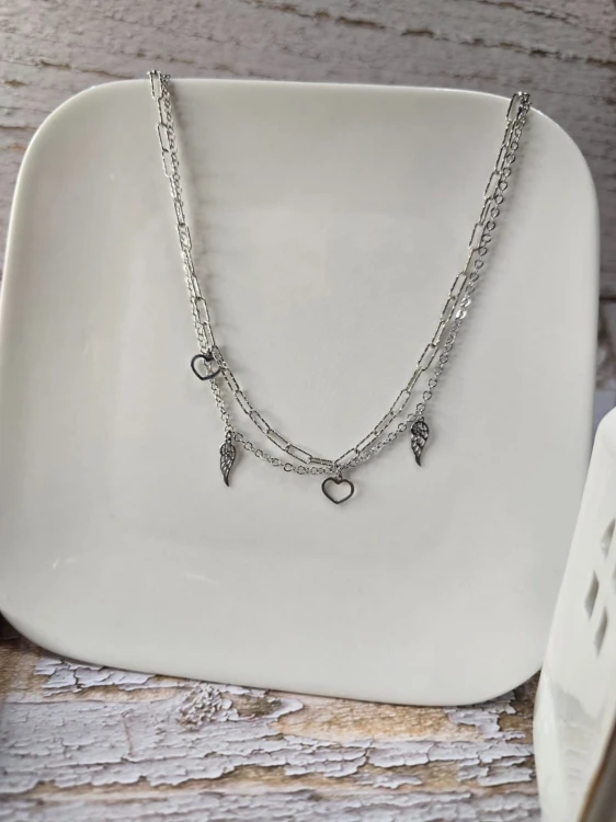 Naszyjnik wolność i miłość - serce i skrzydło