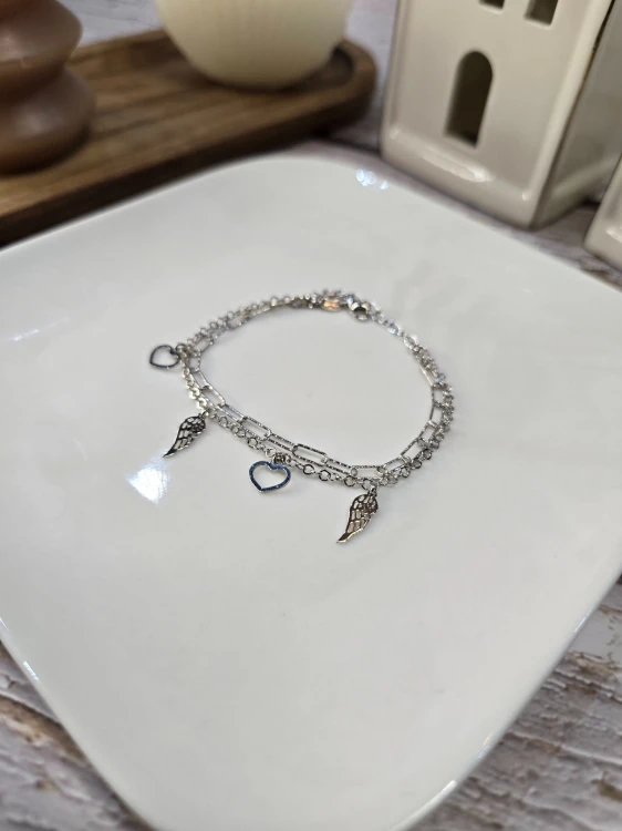 Bransoletka wolność i miłość - serce i skrzydło