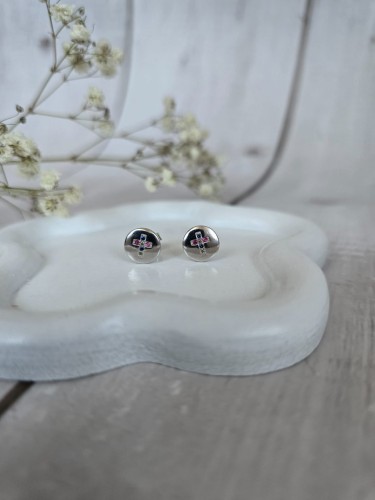 Kolczyki KOLOROWE CYRKONIE SREBRO 925