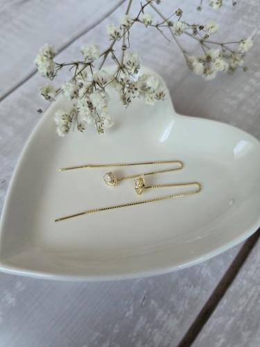 KOLCZYKI PRZECIĄGANE ŁEZKA SREBRNE SREBRO 925