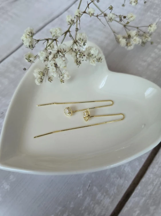 KOLCZYKI PRZECIĄGANE ŁEZKA SREBRNE SREBRO 925