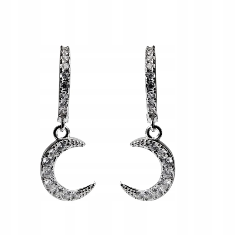 KOLCZYKI KSIĘŻYC SREBRNY SREBRO 925