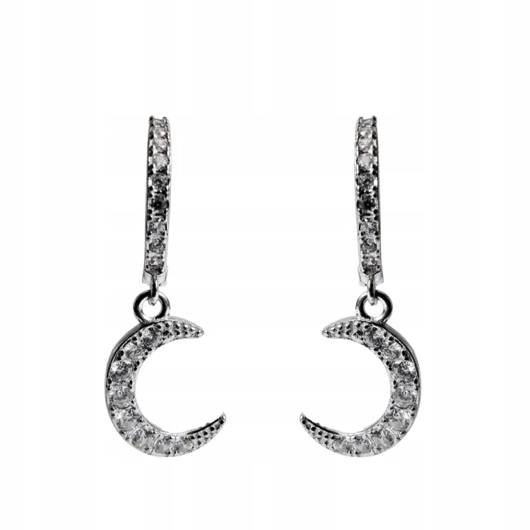 KOLCZYKI KSIĘŻYC SREBRNY SREBRO 925