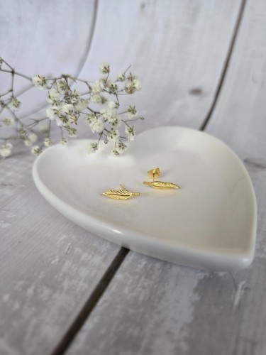 KOLCZYKI PIÓRKA ZŁOCONE