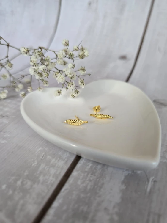 KOLCZYKI PIÓRKA ZŁOCONE