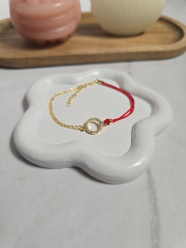 Bransoletka na sznurku z kółkiem