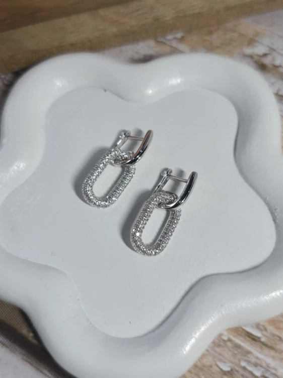 Kolczyki wiszące z cyrkoniami koktajlowe