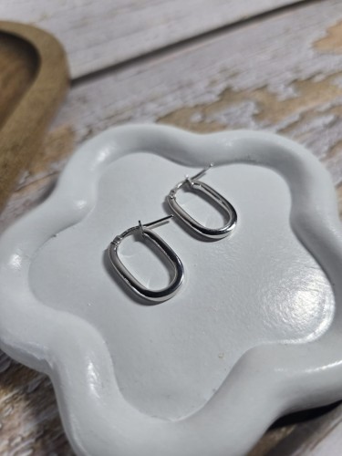 Kolczyki owalne srebrne