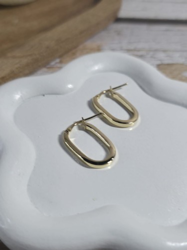 Kolczyki owalne srebrne złocone