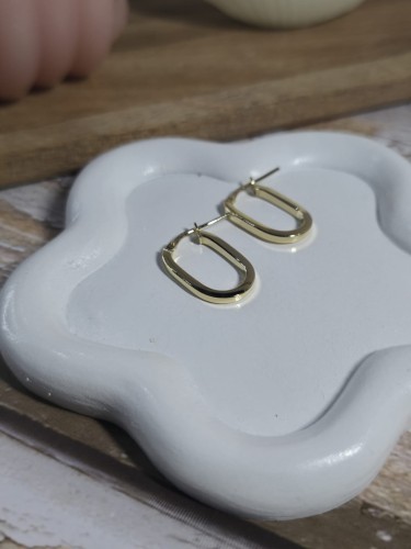 Kolczyki owalne srebrne złocone