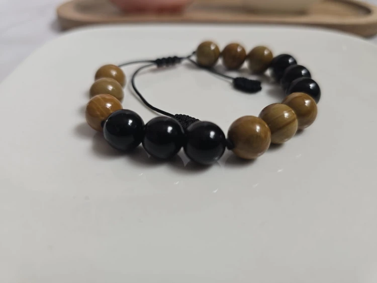 Męska bransoletka z jaspisem drzewnym i onyksem