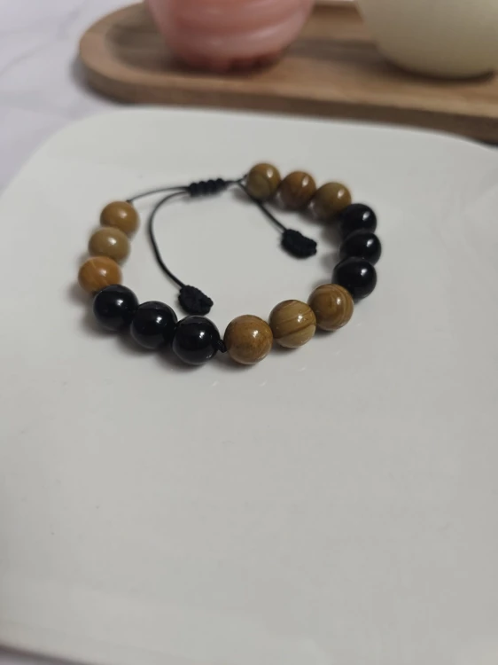 Męska bransoletka z jaspisem drzewnym i onyksem