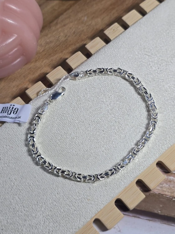 Męska bransoletka splot królewski 22 cm