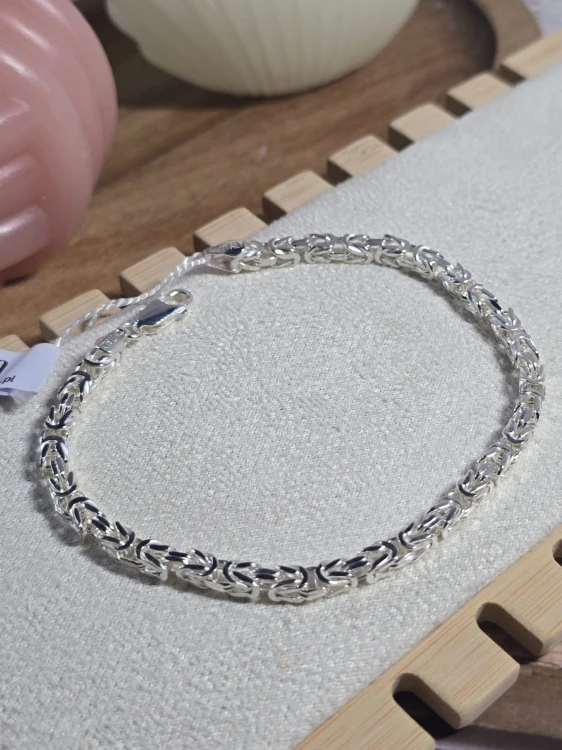 Męska bransoletka splot królewski 22 cm