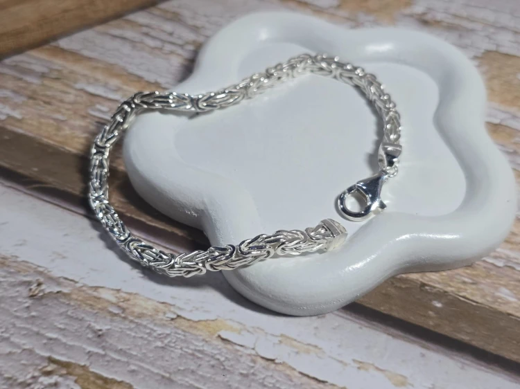 Męska bransoletka splot królewski 21 cm