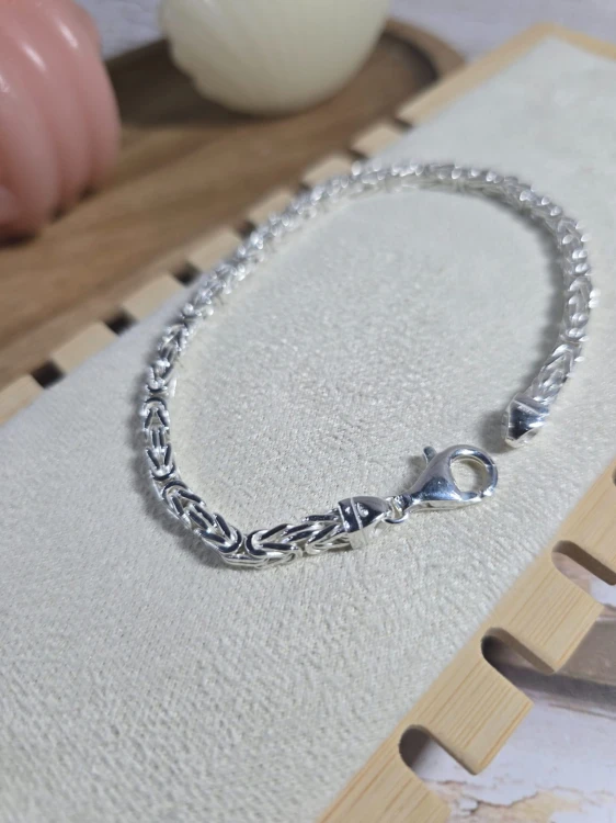 Męska bransoletka splot królewski 21 cm