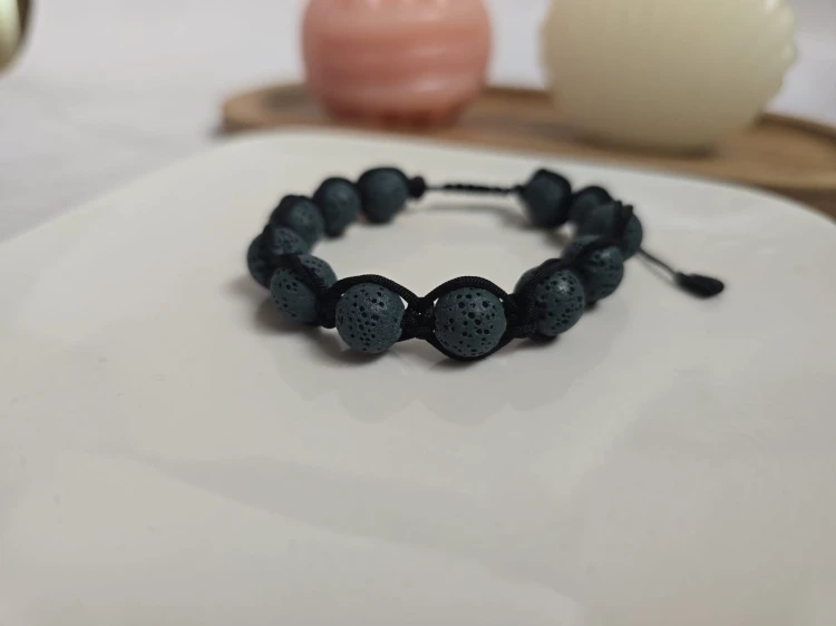 Męska bransoletka Lawa Wulkaniczna