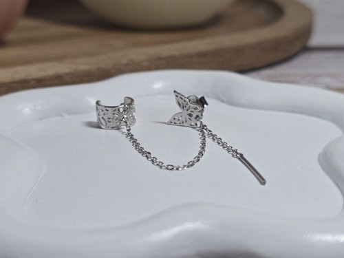 Kolczyki nausznica z Motylkiem