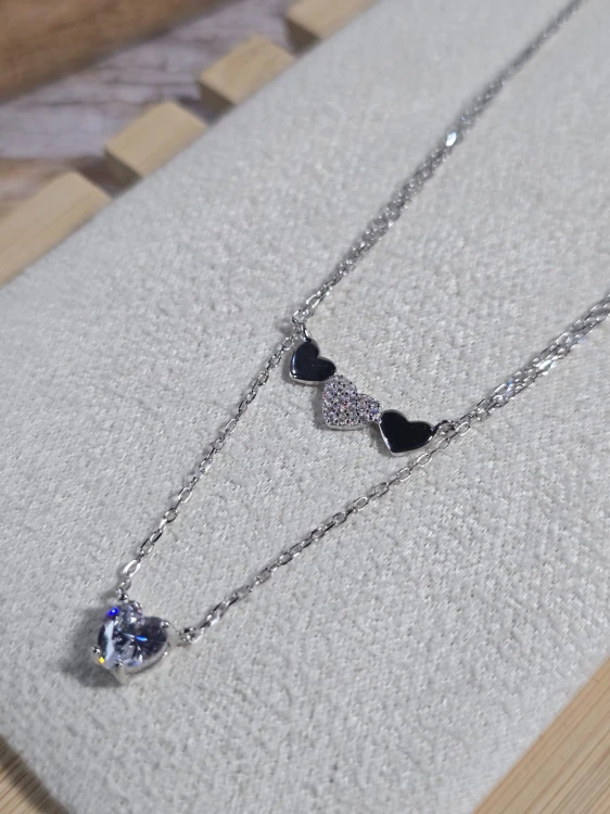 Naszyjnik MIŁOŚĆ z podwójnym łańcuszkiem