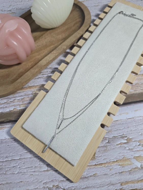 Naszyjnik podwójny minimalistyczny srebrny