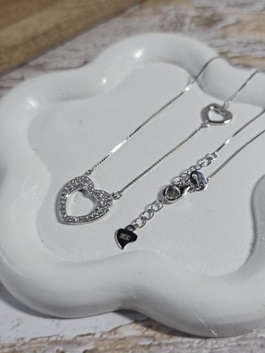Naszyjnik srebrny SERCE z cyrkoniami