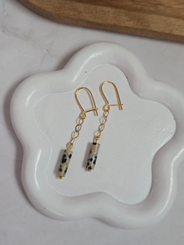 Kolczyki z jaspisem dalmatyńskim