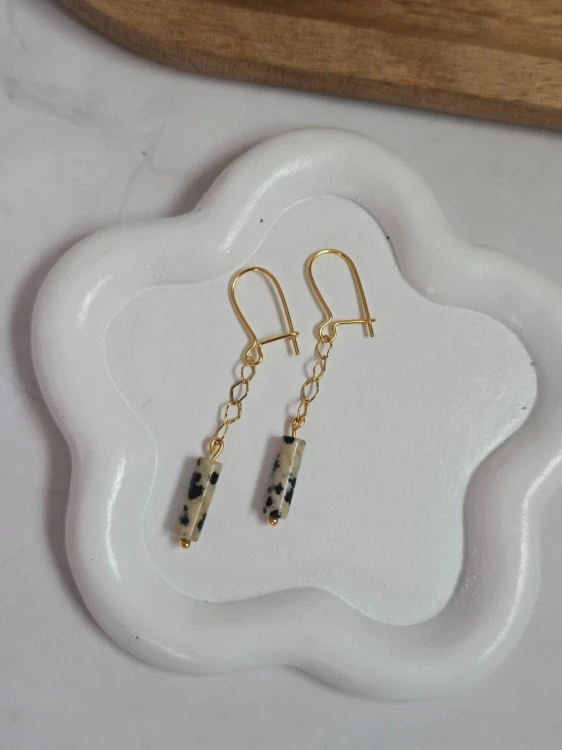 Kolczyki z jaspisem dalmatyńskim