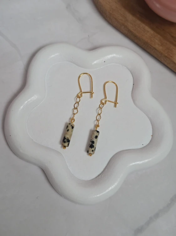 Kolczyki z jaspisem dalmatyńskim