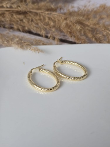 Kolczyki AUREA OVAL srebro złocone