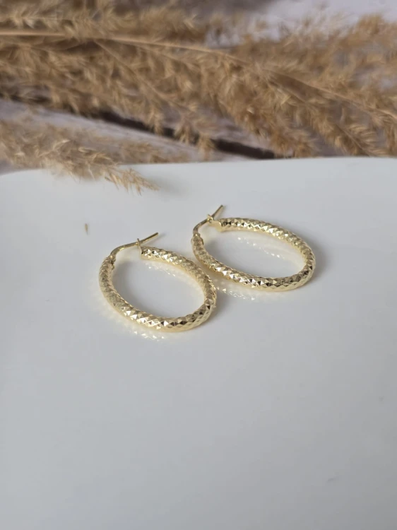 Kolczyki AUREA OVAL srebro złocone