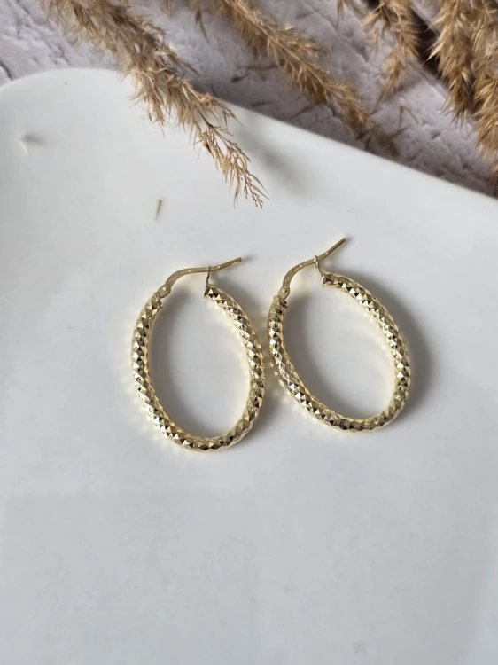 Kolczyki AUREA OVAL srebro złocone