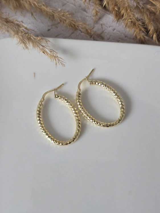 Kolczyki AUREA OVAL srebro złocone