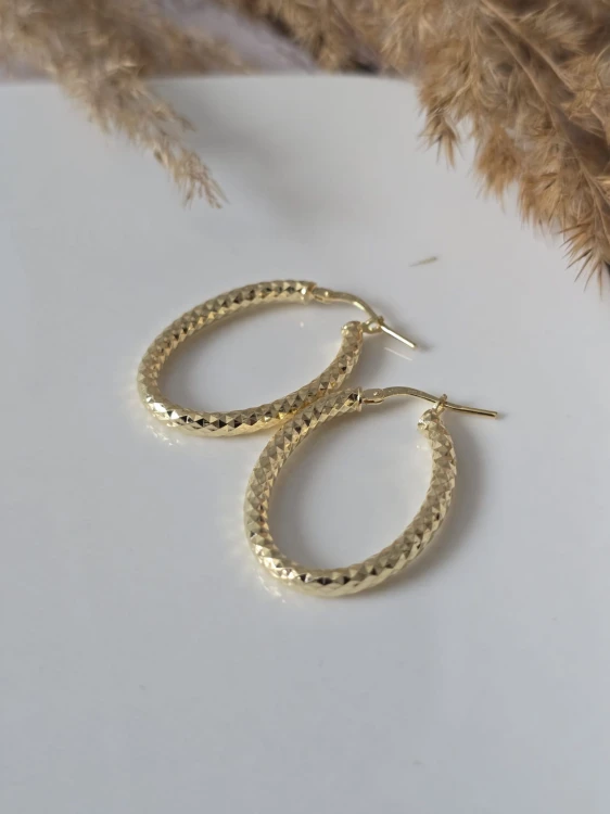 Kolczyki AUREA OVAL srebro złocone