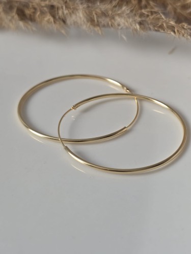 Kolczyki AUREA SMOOTH 40 kółka złocone