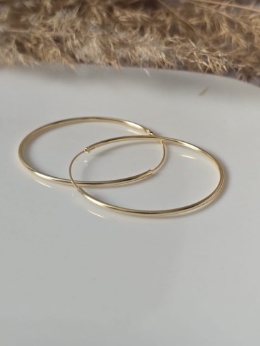 Kolczyki AUREA SMOOTH 40 kółka złocone