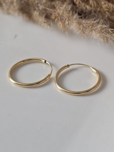 Kolczyki AUREA SMOOTH 25 kółka złocone
